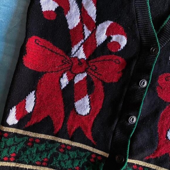 Vintage Christmas sweater vest candy cane size large - Picture 5 of 7